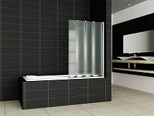 Шторка для ванны Cezares PRATICO-V-4-100/140-P-Cr-R 1000х1400, правая, стекло текстурное, профиль хром от Водопад  фото 1