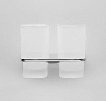 Двойной стеклянный стакан Am.Pm A50343464 Inspire, хром, с настенным держателем от Водопад  фото 3