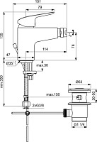 Смеситель для биде Ideal Standard Ceraflex B1718AA донный клапан, хром от Водопад  фото 5