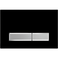 Клавиша Акватек Slim KDI-0000026 двойного слива, черный матовый (прямоугольная, никель) от Водопад  фото 1