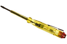 Отвертка индикаторная Курс 56501, желтая ручка 100 - 500 В, 140 мм от Водопад  фото 1