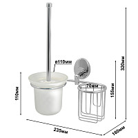 Туалетный ершик и держатель дезодоранта Solinne Modern 16162 2522.013 хром, стекло-сатин от Водопад  фото 2