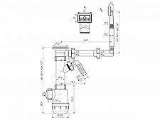 Сифон Ани-пласт Грот А1040 для мойки 1.1/2"х40 мм, с отводом для стиральной машины и переливом, жесткий от Водопад  фото 3