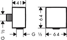 Шланговое подключение Hansgrohe Fixfit Square 26455670, матовый черный от Водопад  фото 3