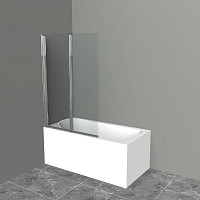 Шторка для ванны BelBagno UNO-V-2-110/150-C-Cr 1100х1500, стекло прозрачное, поворотная, профиль хром от Водопад  фото 3