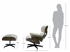 Кресло Bradex Eames Lounge Chair и оттоманка Eames Lounge Chair бежевые от Водопад  фото 4