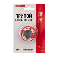 Припой с канифолью Rexant 09-3203 Ø 1.0 мм (олово 60%, свинец 40%), катушка 100 г, блистер от Водопад  фото 4