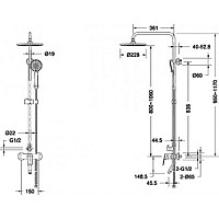 Душевая система Bravat Rhein F6429564CP-A-ENG с изливом, хром от Водопад  фото 2