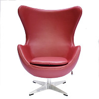 Кресло Bradex Egg Chair красный, натуральная кожа от Водопад  фото 2