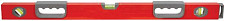 Уровень FIT Бизон 18142 3 глазка, красный корпус, магнитная полоса, ручки, шкала 600 мм от Водопад  фото 1