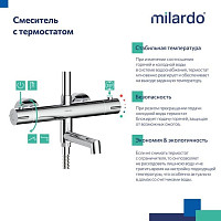 Душевая система Milardo Ideal Spa ILSSBTHM06 с термостатом, хром от Водопад  фото 4