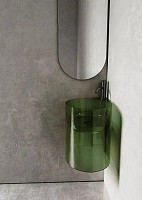 Раковина подвесная угловая Abber Kristall AT2705Emerald 42,2х42,2х50, цвет зеленый от Водопад  фото 3