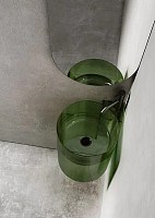 Раковина подвесная угловая Abber Kristall AT2705Emerald 42,2х42,2х50, цвет зеленый от Водопад  фото 4