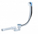 Обвязка для ванны Ани-пласт EM701 D40/50мм полуавтомат, перелив 580 мм, с плоским сифоном, с гибкой трубой