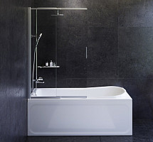 Набор AM.PM Like W80ASET-170SL: ванна 170х70, каркас, со шторкой, душевая система от Водопад  фото 2