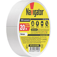Изолента Navigator NIT-A19-20/WH 71109 ПВХ 19мм (рул.20м) бел. от Водопад  фото 2