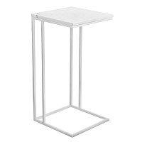 Придиванный столик Bradex Loft 35x35см, белый мрамор с белыми ножками от Водопад  фото 1
