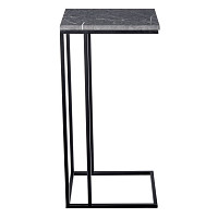 Придиванный столик Bradex Loft 35x35см, серый мрамор с чёрными ножками от Водопад  фото 3