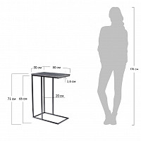 Придиванный столик Bradex Loft 50x30см, белый мрамор с белыми ножками от Водопад  фото 2