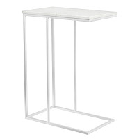 Придиванный столик Bradex Loft 50x30см, белый мрамор с белыми ножками от Водопад  фото 1