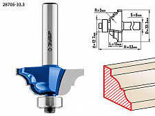 Фреза кромочная калевочная Зубр Профессионал №4 28705-33.3 33,3x13мм, радиус 5мм от Водопад  фото 2