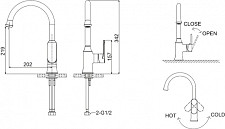 Смеситель для кухни Bravat Opal F7125183CP-RUS высокий излив, хром от Водопад  фото 2