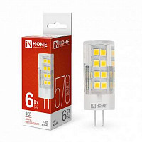 Лампа светодиодная In Home LED-JCD, 4690612036144, 6 Вт, 4000 К, нейтральный белый G4 570 Лм от Водопад  фото 1