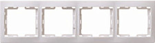 Рамка ИЭК Кварта EMK40-K01-DM 4 - местная, горизонтальная, РГ-4-КБ, белый от Водопад  фото 1