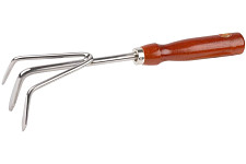 Рыхлитель Grinda 8-421143_z01 280 мм, 3 зубца, нержавеющая сталь, деревянная ручка от Водопад  фото 1