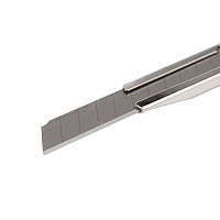 Нож Rexant 12-4906 с сегментированным лезвием 9 мм, корпус металлический, c клипсой от Водопад  фото 2