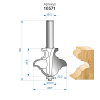 Фреза Энкор 10571 кромочная фигурная мультипрофиль хвостовик 12 мм от Водопад  фото 4