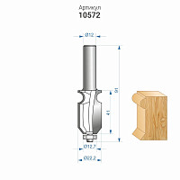 Фреза Энкор 10572 кромочная фигурная ф22,2х41 мм хвостовик 12 мм от Водопад  фото 2