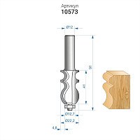 Фреза Энкор 10573 кромочная фигурная ф22,2х41 мм хвостовик 12 мм от Водопад  фото 4