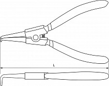 Щипцы Thorvik ERBP180, загнутые 90° для стопорных колец с ПВХ рукоятками, разжим, 180 мм, 10-40 мм от Водопад  фото 2