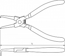 Щипцы Thorvik IRBP180, загнутые 90° для стопорных колец с ПВХ рукоятками, сжим, 180 мм, 12-65 мм от Водопад  фото 2