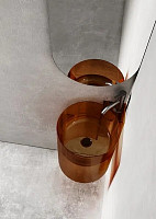 Раковина подвесная угловая Abber Kristall AT2705Opal 42,2х42,2х50, цвет коричневый от Водопад  фото 4