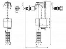 Впускной клапан Ани-пласт WC5013 боковая подводка универсальная G 1/2 и G 3/8 с пластиковым штуцером от Водопад  фото 2