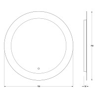 Зеркало настенное Evoform BY 2624 70х70 см с LED-подсветкой, сенсорный выключатель, Ledshine от Водопад  фото 3