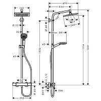 Душевая система Hansgrohe Crometta E240 1jet Showerpipe 27271 от Водопад  фото 4
