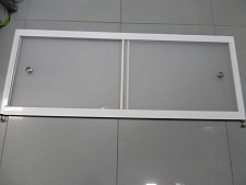 Экран под ванну A-Screen 2 дв. матовый 900-1200мм, высота (до 650мм) белый/серый/черный профиль от Водопад  фото 1