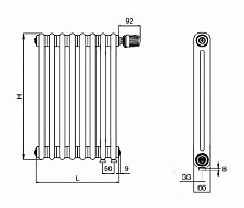 Радиатор стальной трубчатый Rifar Tubog TUB 2180-10-DV1-AN 2180/10, ниж./подкл., 1940Вт, антрацит матовый (черный AN) от Водопад  фото 3