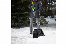 Лопата для уборки снега Palisad PROFI 61607 пластиковая, 550х415х1405 мм, алюминиевый черенок, от Водопад  фото 2