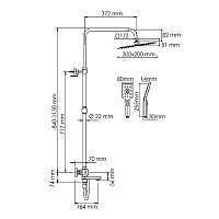 Душевая система WasserKRAFT A199.069.126.087.CH Thermo термостат, хром от Водопад  фото 3