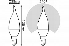 Лампа Gauss Свеча на ветру 104101307 светодиодная, 6.5W, E14 от Водопад  фото 4