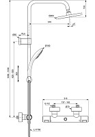 Душевая система Ideal Standart Ceratherm T25 A7546XG черный матовый от Водопад  фото 2
