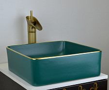Раковина накладная Bronze de Luxe 1063 400х400х115, цвет зеленый от Водопад  фото 3