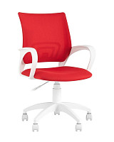 Кресло оператора Stool Group Topchairs ST-BASIC-W красная ткань, крестовина белый пластик от Водопад  фото 1