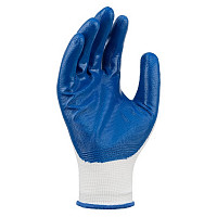Перчатки Сибртех 678625 полиэфирные с синим нитрильным покрытием, размер 9, 13 класс вязки от Водопад  фото 3