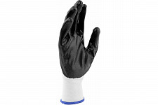 Перчатки Сибртех 678635 полиэфирные с черным нитрильным покрытием, размер 9, 13 класс вязки от Водопад  фото 2