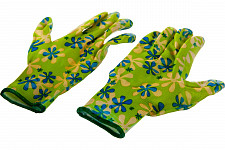 Перчатки Palisad 67742 садовые из полиэстера с нитрильным обливом, зеленые, M от Водопад  фото 4